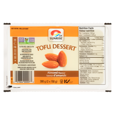 Sunrise Tofu Dessert, Almond Flavoured 2x150.0 g, $0.73/100g
