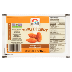 Sunrise Tofu dessert à saveur d’amande 2x150.0 g, 0,73 $/100g