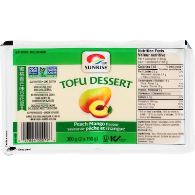 Sunrise Tofu Dessert, Peach Mango  2x150.0 g, $0.93/100g