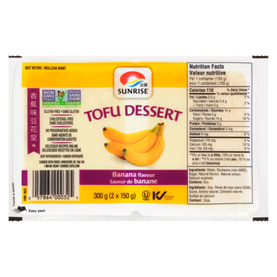 Sunrise Tofu dessert à saveur de banane 2x150.0 g, 0,63 $/100g
