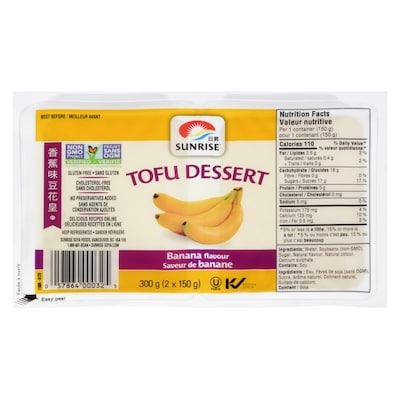 Sunrise Tofu dessert à saveur de banane 2x150.0 g, 0,63 $/100g
