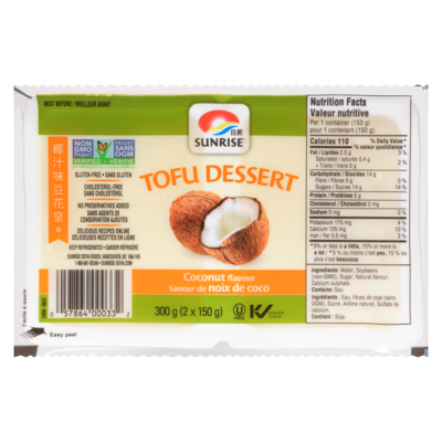 Sunrise Tofu Dessert, Coconut Flavoured 2x150.0 g, $0.76/100g