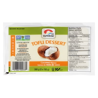 Sunrise Tofu Dessert, Coconut Flavoured 2x150.0 g, $0.76/100g