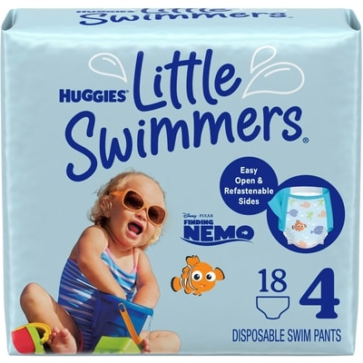 Huggies Little Swimmers Disposable Swim Diapers, Size 4 (24-34 lbs), 18 Ct 18 ea, $0.94/1ea