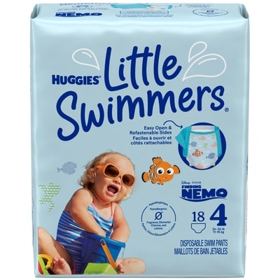 Huggies Couches de baignade jetables Little Swimmers, taille 4 (11 à 15 kg [24 à 34 livres]), 18 unités 18 ea, 0,94 $/1ch