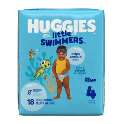 Huggies Couches de baignade jetables Little Swimmers, taille 4 (11 à 15 kg [24 à 34 livres]), 18 unités 18 ea, 0,94 $/1ch