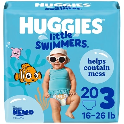 Huggies Little Swimmers Disposable Swim Diapers, Size 3 (16-26 lbs), 20 Ct 20 ea, $0.85/1ea