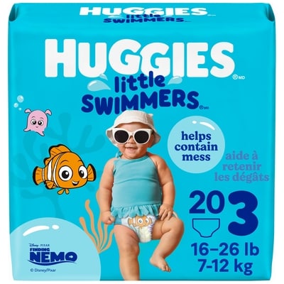 Huggies Little Swimmers Disposable Swim Diapers, Size 3 (16-26 lbs), 20 Ct 20 ea, $0.80/1ea