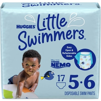 Huggies Little Swimmers Disposable Swim Diapers, Size 5-6 (32+ lbs), 17 Ct 17 ea, $1.00/1ea
