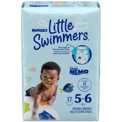 Huggies Couches de baignade jetables Little Swimmers, tailles 5 et 6 (plus de 15 kg [plus de 32 livres]), 17 unités 17 ea, 1,00 $/1ch