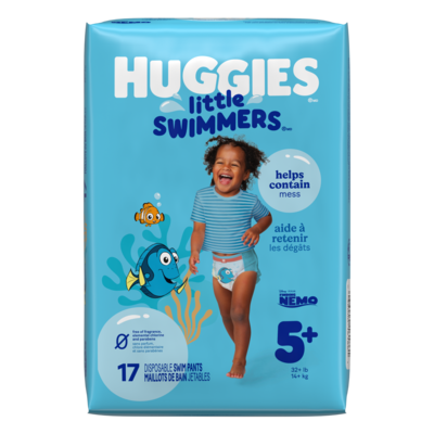 Huggies Couches de baignade jetables Little Swimmers, tailles 5 et 6 (plus de 15 kg [plus de 32 livres]), 17 unités 17 ea, 1,00 $/1ch