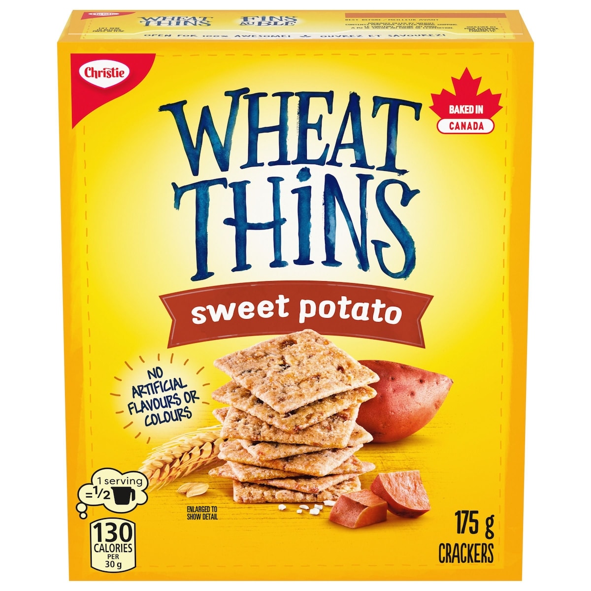 Christie Wheat Thins Sweet Potato Crackers, thin, crispy wheat crackers with great taste and a big crunch 175 g, $2.57/100g