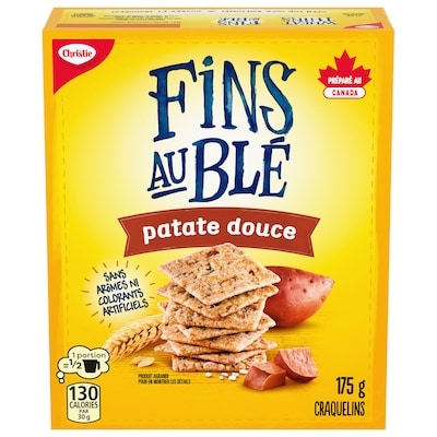 Christie Craquelins FINS AU BLÉ Patate douce, craquelins de blé fins et croustillants avec un excellent goût et un gros croquant 175 g, 2,57 $/100g