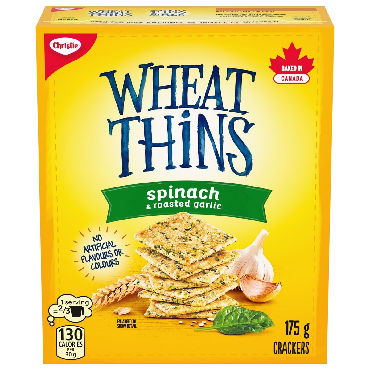 Christie Spinach and Roasted Garlic Crackers 175 g, $2.57/100g