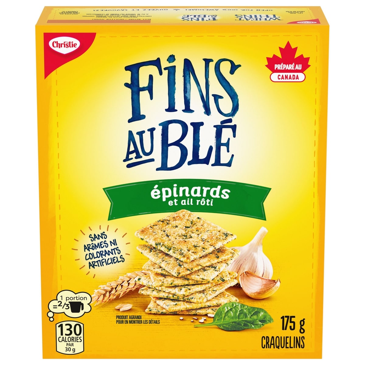 Christie Craquelins FINS AU BLÉ Épinards et ail rôt 175 g, 2,57 $/100g