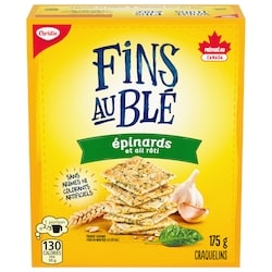 Christie Craquelins FINS AU BLÉ Épinards et ail rôt 175 g, 2,57 $/100g