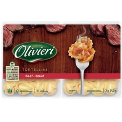 Olivieri Tortellini au bœuf, emballage duo  500 g, 1,40 $/100g