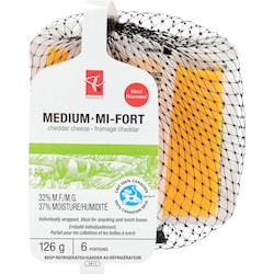President's Choice Medium Cheddar Portions 126 g, $6.34/100g
