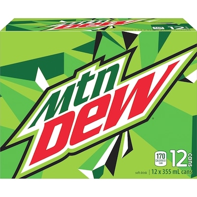 Mountain Dew Soda 12x355.0 ml, $0.18/100ml