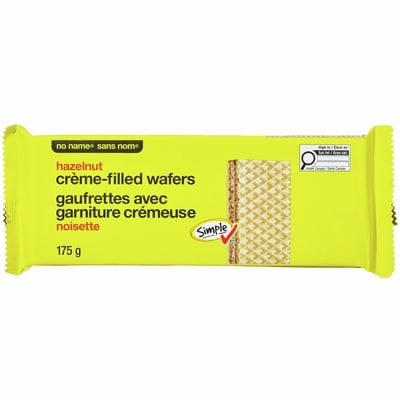 Sans Nom Gaufrettes avec garniture crémeuse à la noisette 175 g, 0,85 $/100g