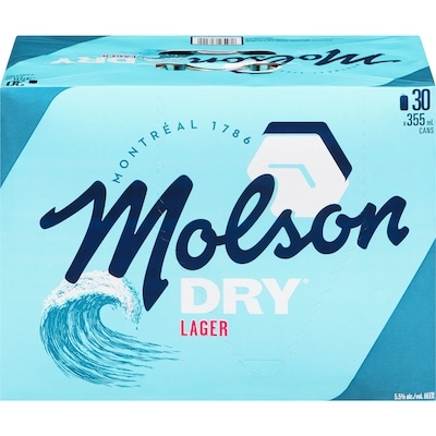 Molson Dry Beer (ID required at pick-up) 30x355.0 ml, $0.44/100ml
