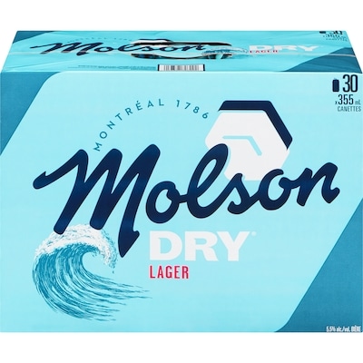 Molson Bière Dry (Pièce d’identité requise au moment du ramassage) 30x355.0 ml, 0,45 $/100ml