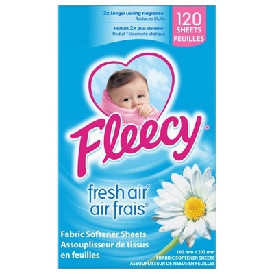 Fleecy Fabric Softener Dryer Sheets, Fresh Air 120 ea, $0.08/1ea