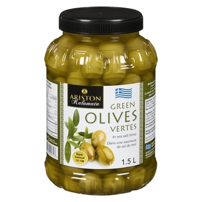 Olivellas Whole Green Olives in Brine 1.5 l, $0.60/100ml