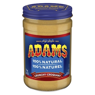 Adams beurre d'arachide croquant 100% naturel 1 kg, 1,15 $/100g