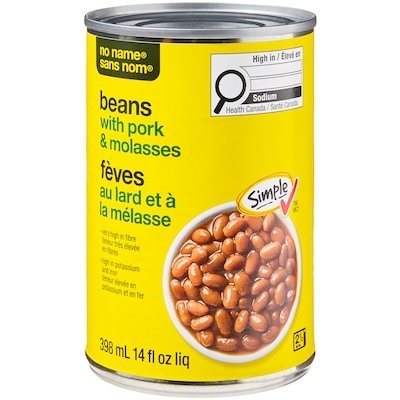 No Name Beans with Pork and Molasses 398 ml, $0.50/100ml