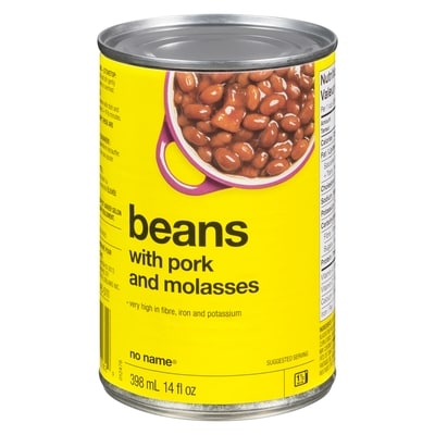 No Name Beans with Pork and Molasses 398 ml, $0.50/100ml