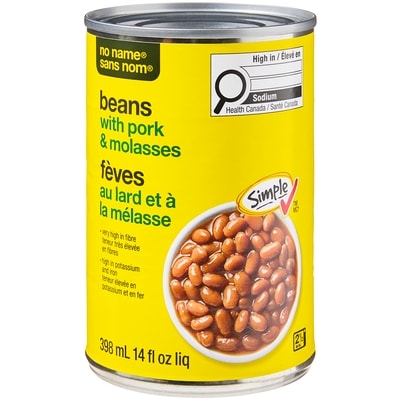 Sans Nom Fèves au lard et à la mélasse 398 ml, 0,38 $/100ml