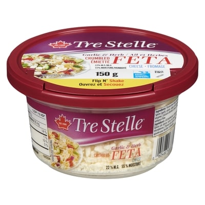 Tre Stelle Feta, Crumbled Herb & Garlic 150 g, $5.66/100g