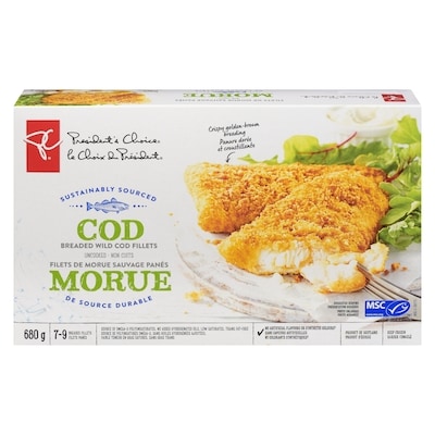 President's Choice Breaded Wild Cod Fillets 600 g, $3.00/100g