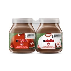Nutella Pâte à tartiner aux noisettes avec du cacao pour le petit-déjeuner 2x725.0 g, 1,07 $/100g