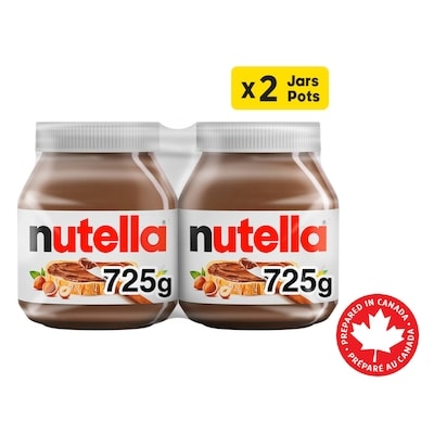 Nutella Pâte à tartiner aux noisettes avec du cacao pour le petit-déjeuner 2x725.0 g, 1,38 $/100g