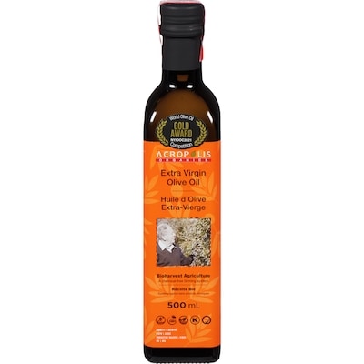 Acropolis Huile d’olive extra-vierge biologique 500 ml, 3,80 $/100ml