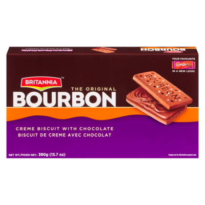 Britannia Bourbon Cream Biscuit 390 g, $1.15/100g