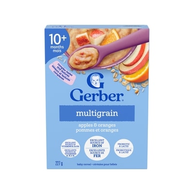 Nestlé Gerber Céréales pour bébés Multigrains avec pommes et oranges 227 g, 2,64 $/100g