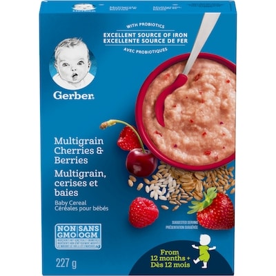 Nestlé Céréales pour bébés multigrain, cerises et baies, étape 4 227 g, 2,64 $/100g
