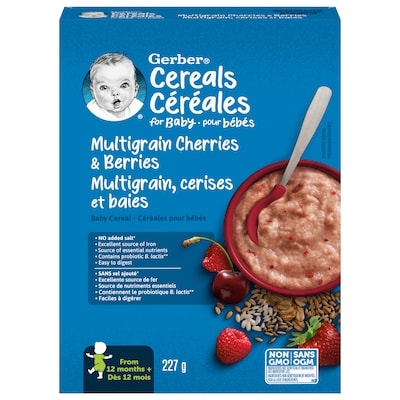 Nestlé Gerber Céréales Pour Bébés Étapeultigrains Avec Cerises Et Baies 227 g, 2,42 $/100g