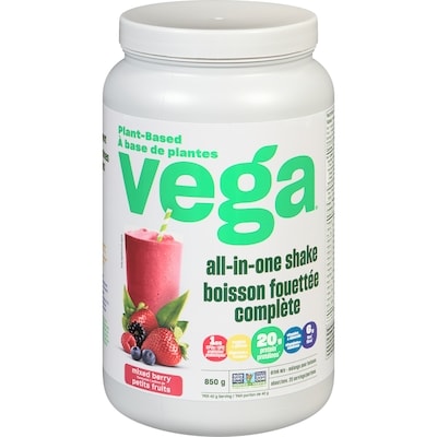 Vega All-in-One Protein Powder, Mixed Berry 850 g, $7.41/100g