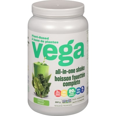 Vega All-in-One Protein Powder, Natural 862 g, $7.31/100g