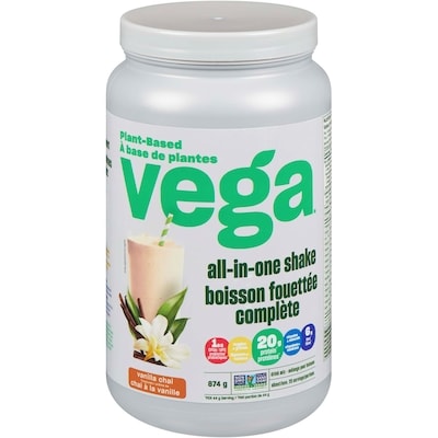 Vega All-in-One Protein Powder, Vanilla Chai 874 g, $7.21/100g