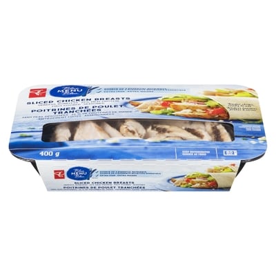 PC Blue Menu Chicken Breasts, Sliced 400 g, $3.00/100g