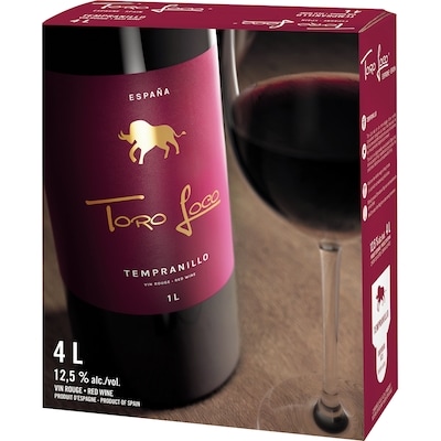 Toro Loco Vin rouge Toro Loco (Pièce d’identité requise au moment du ramassage) 4 l, 0,99 $/100ml