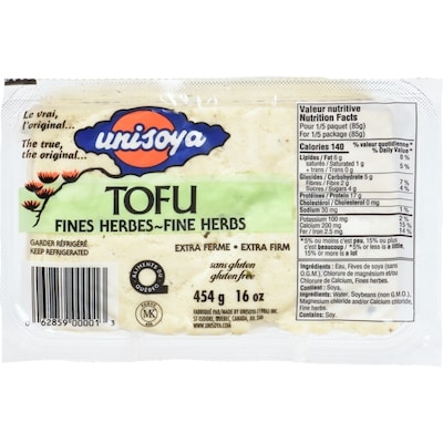 Unisoya Tofu aux fines herbes 454 g, 0,66 $/100g