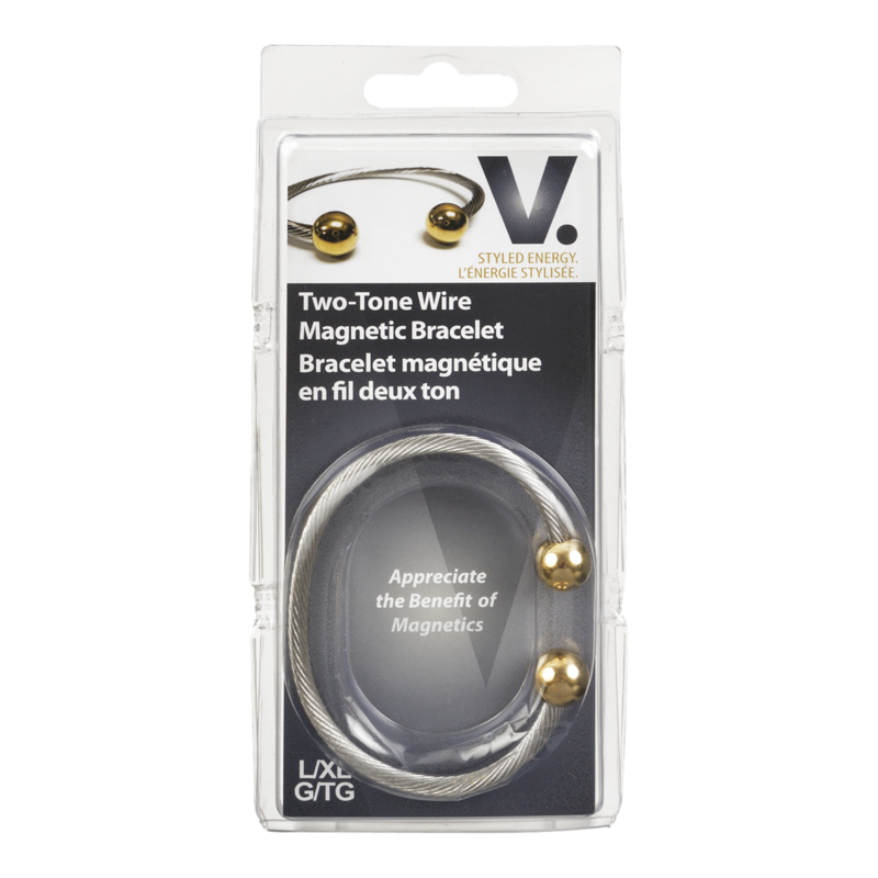 Two Tone Wire Magnetic Bracelet, L/XL