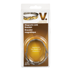 Magnetic Two Tone Link Bracelet, L/XL