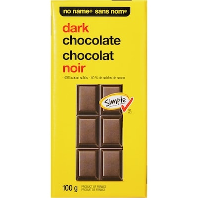 No Name Dark Chocolate Bar 100 g, $2.69/100g